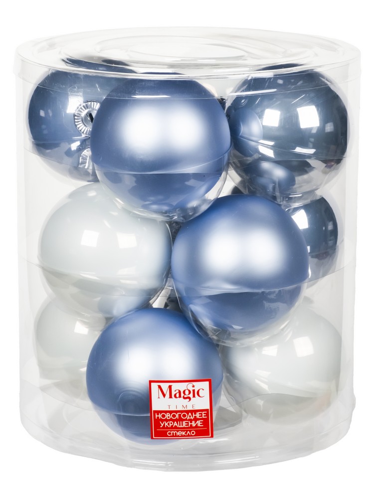 Украшение новогоднее Шар набор из 12шт 8см стекло арт.90763 по цене 