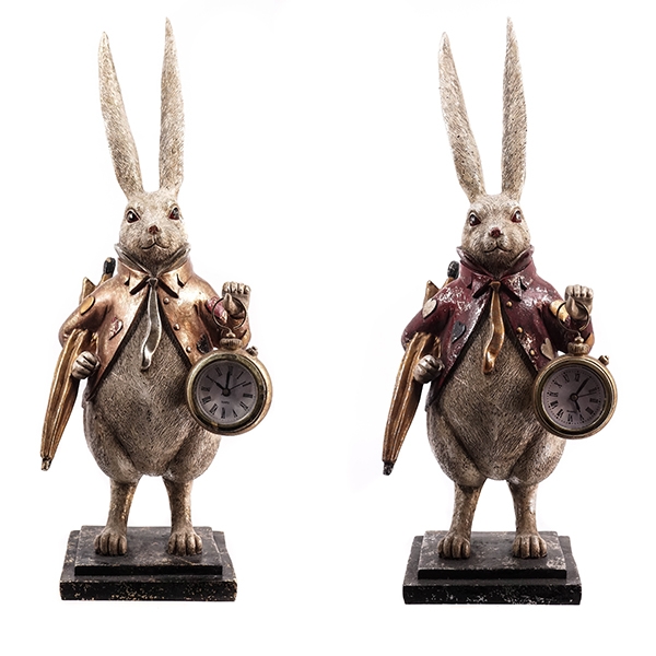Фигурка декоративная Кролик с часами 15х12х37,5см 2в. арт.261871 по цене 
