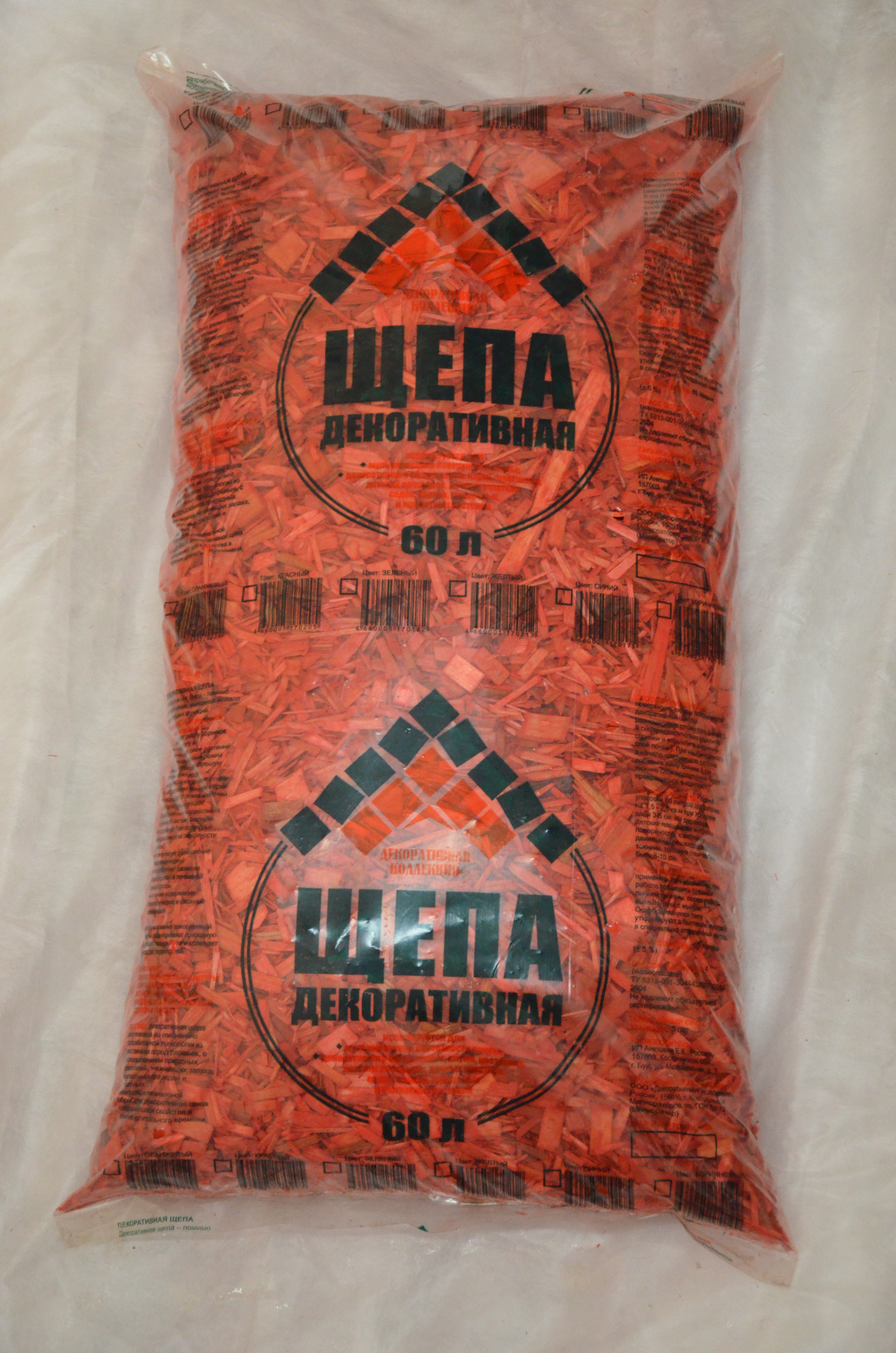 Щепа декоративная ДК красная 60л по цене 