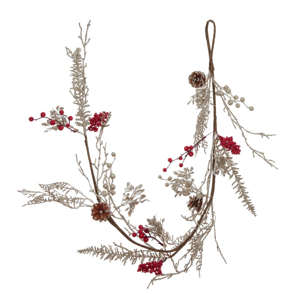 Изделие декоративное Ветка рябины 26х11х139см по цене 