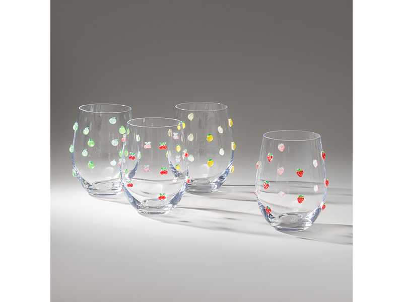 Набор стаканов Фрукты из 4шт 520мл, стекло арт.685-102 по цене 