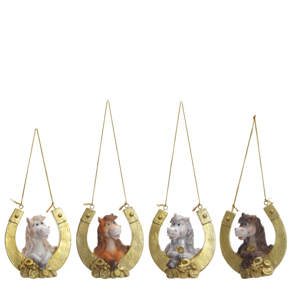 Фигурка подвесная Лошадка 6,5х3,5х6см, 4в. арт.821422 по цене 