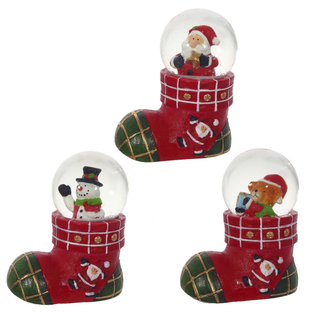 Фигурка декоративная в стеклянном шаре Новогодняя 7,5х4,5х8,5см 3в по цене 