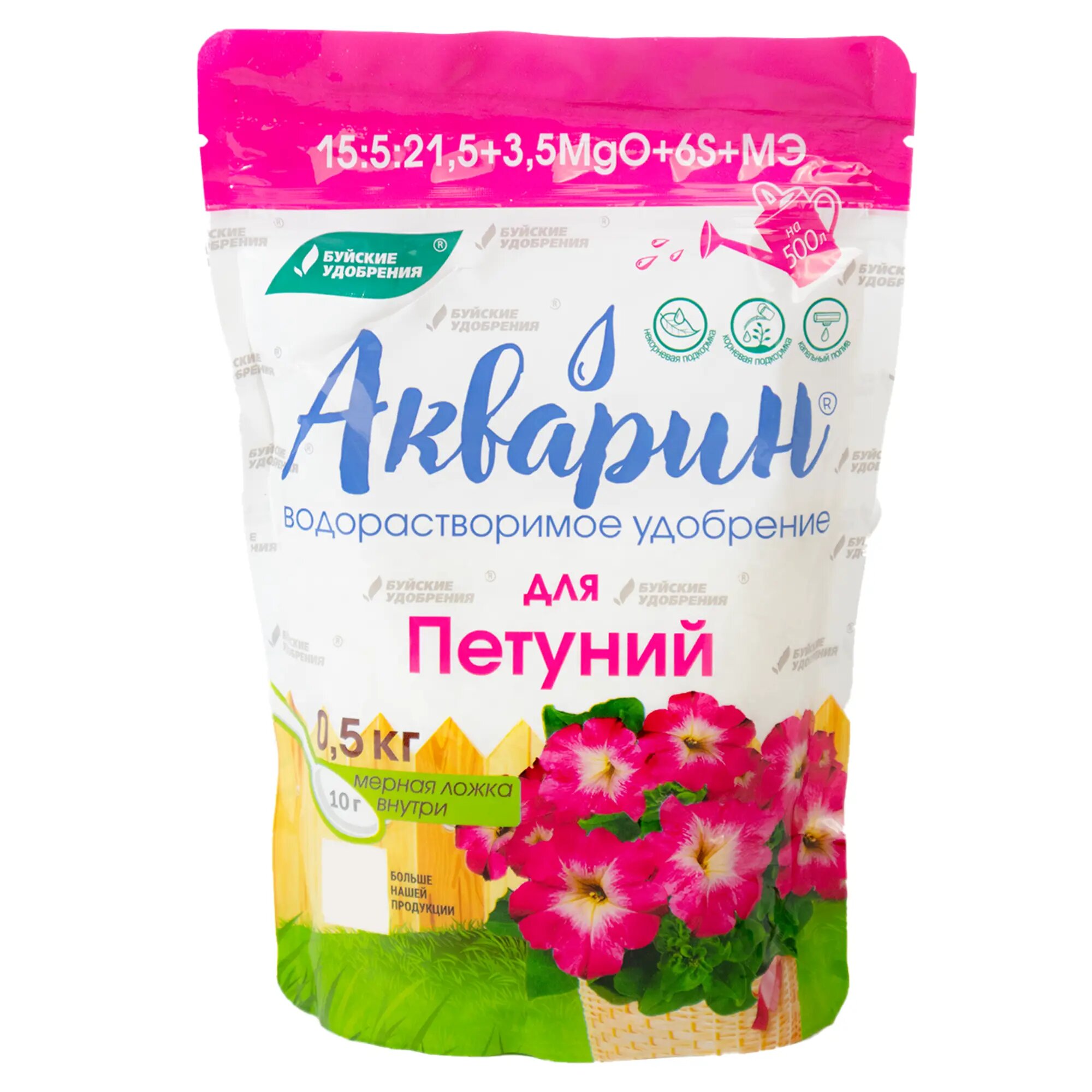 Удобрение сухое БХЗ Акварин для Петуний водорастворимое комплексное минеральное 0,5 кг по цене 