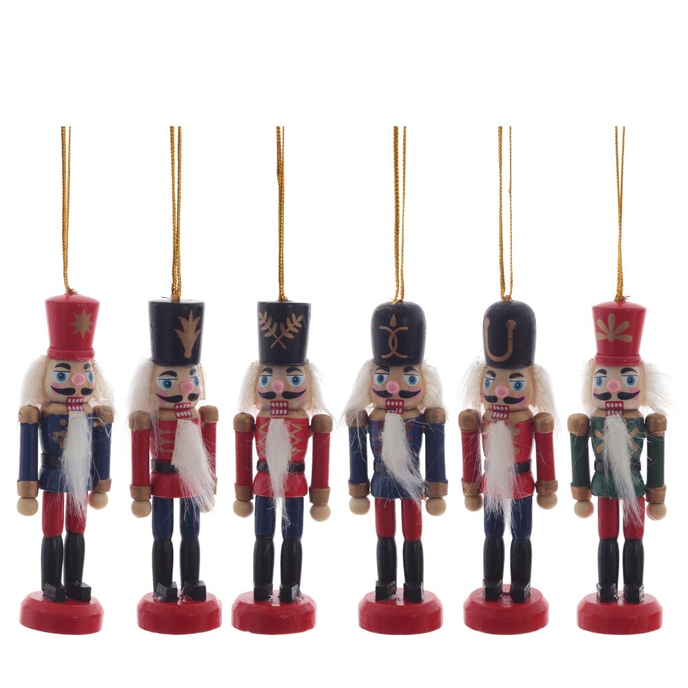 Украшение новогоднее Щелкунчик набор 6шт 21х3х11см арт.813573 по цене 