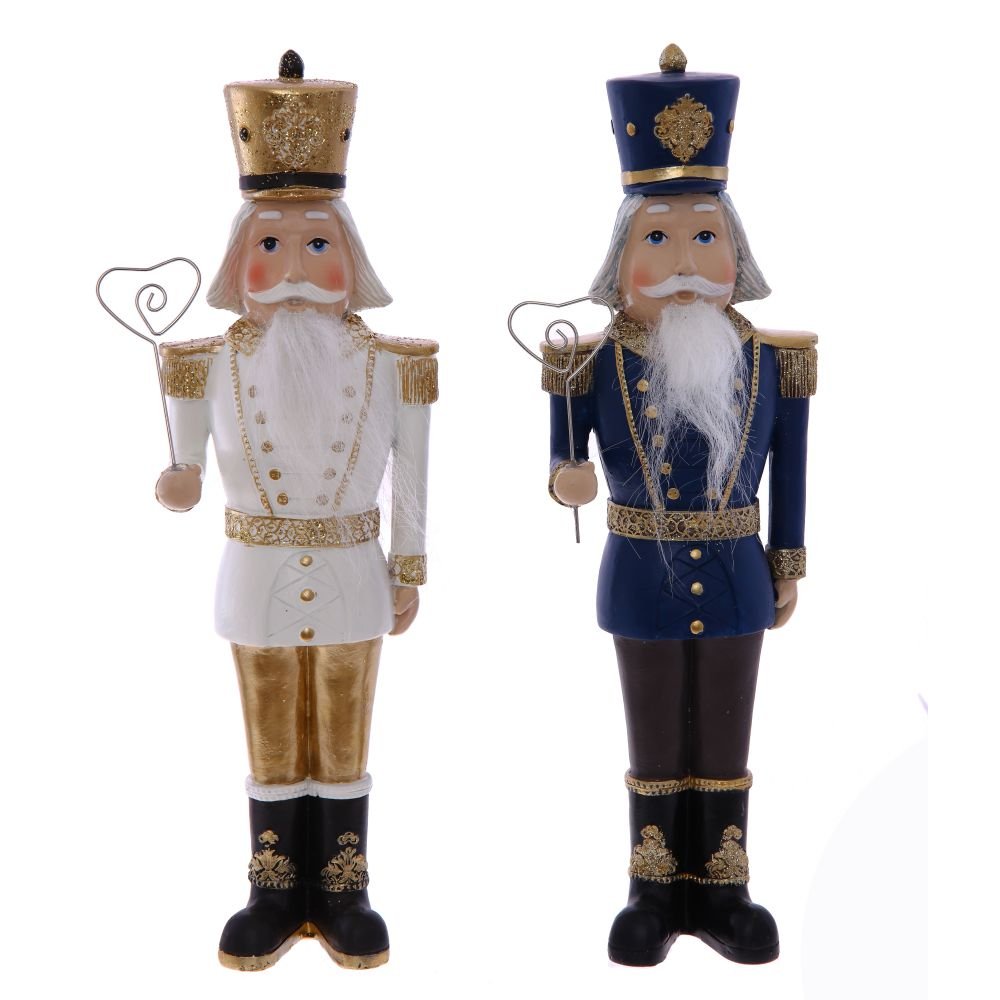 Фигурка декоративная Солдатик белый-синий 11х7х31см 2в по цене 