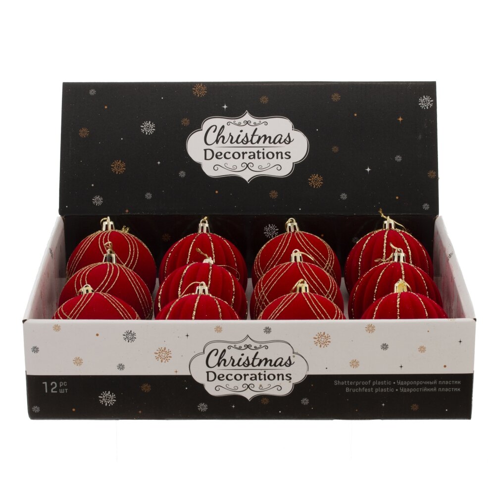 Украшение новогоднее Шар 1шт 8см, пластик арт.824263-1 по цене 