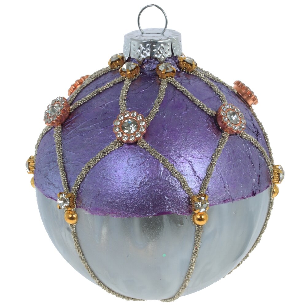Украшение новогоднее Шар фиолетовый сетка  8х8х10см по цене 