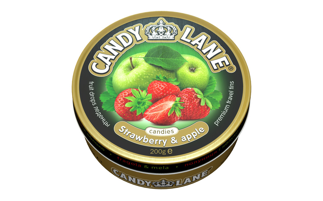 Леденцы Кэнди Лэйн фрукт. клубника и яблоко,ж/б по цене 