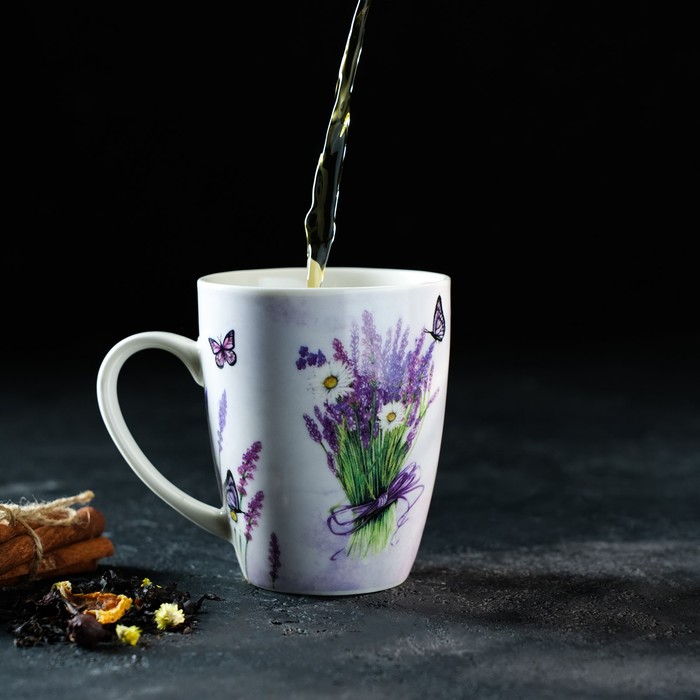 Кружка Доляна Романтичная лаванда 400мл, фарфор арт.6918680 по цене 