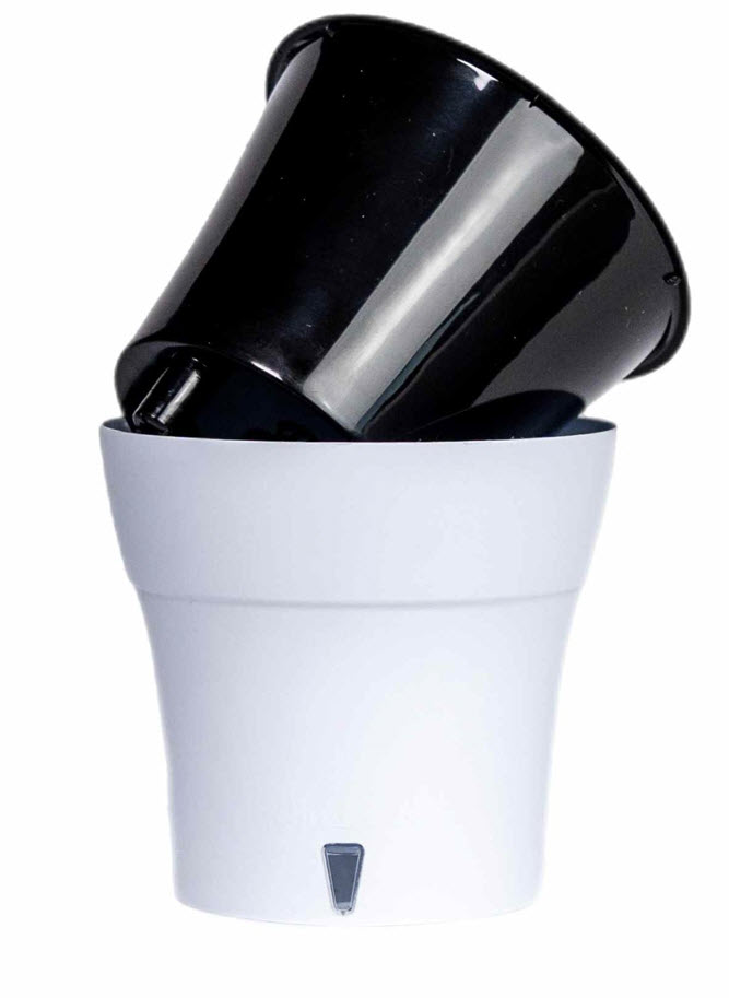 Горшок ДАЛИ СОФТ 3,5л белый-черный, пластик арт.ДС 3,5 Б-Ч по цене 