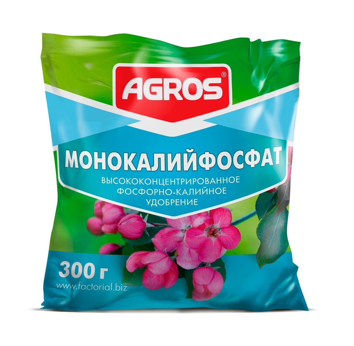 Удобрение сухое Монокалийфосфат водорастворимое минеральное 0,3кг по цене 