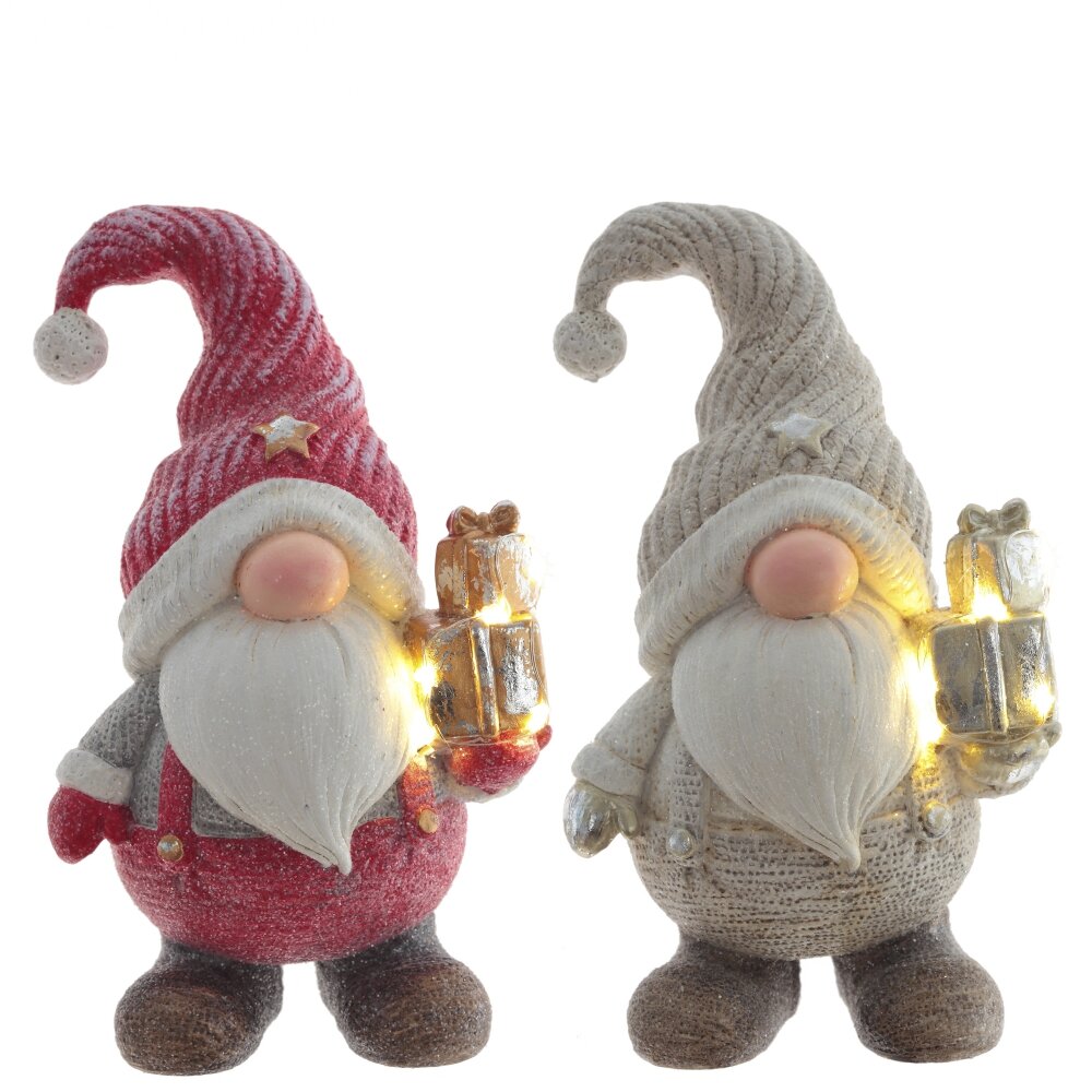 Фигурка декоративная Гном с фонариком (подсветка, 2xLR44), 14х10х25см магнезия арт.791777 по цене 