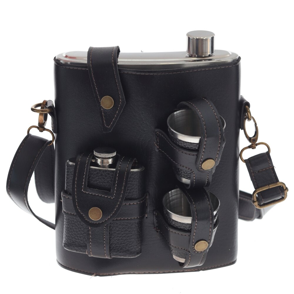 Набор из 4-х предм.: фляжка 1350мл, 2 стопки 70мл, фляжка 100мл арт.800066 по цене 