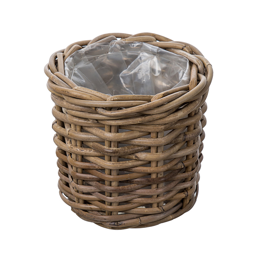 Кашпо плетеное ротанг серый 17х15см по цене 