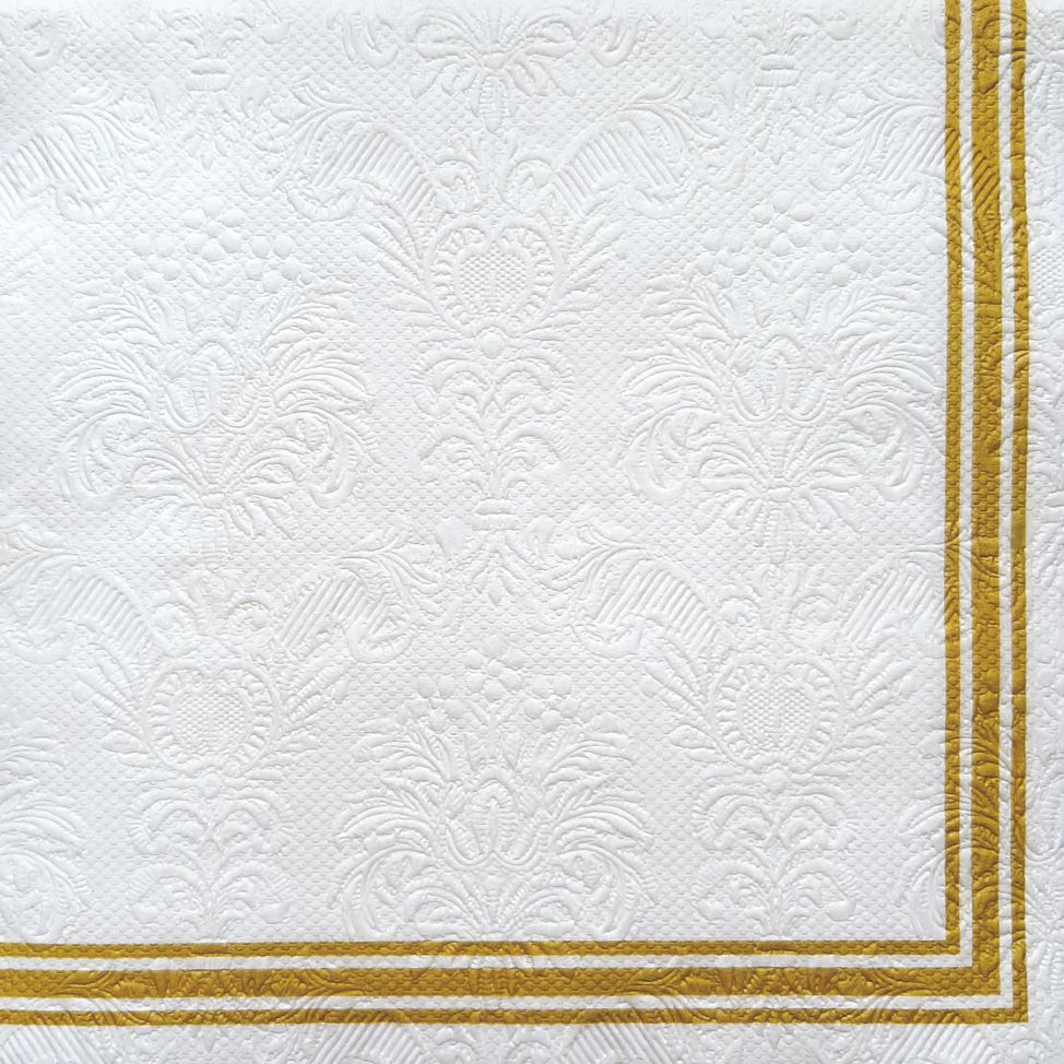 Салфетки бумажные Барокко Рамка Золотая 33х33см 3-х слойные 16л арт.37871 по цене 