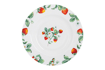 Тарелка суповая Земляничная поляна 21см, костяной фарфор арт.AL-2009S-E11 по цене 