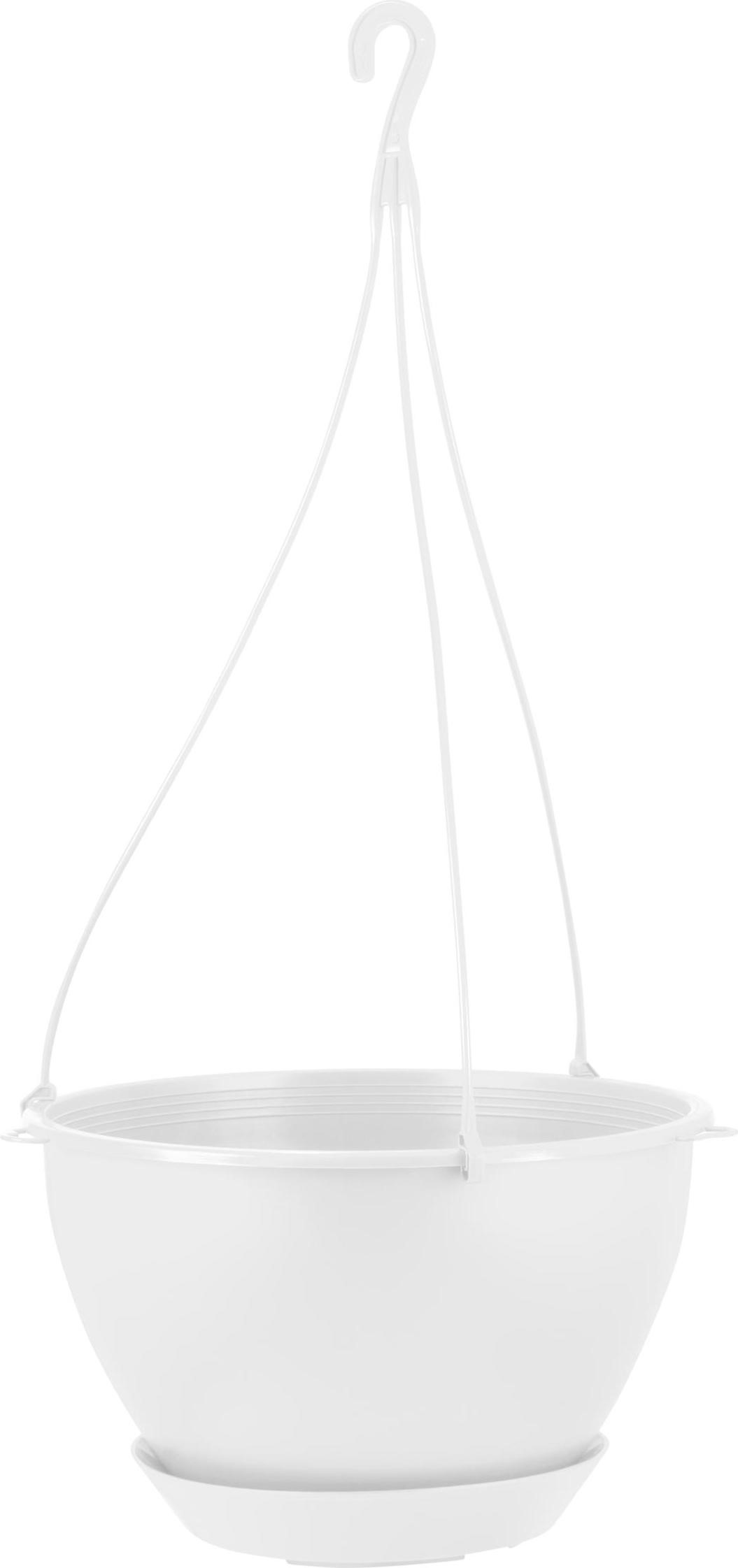 Горшок подвесной c поддоном ИнГрин Афина 4,5л, белоснежный жасмин по цене 