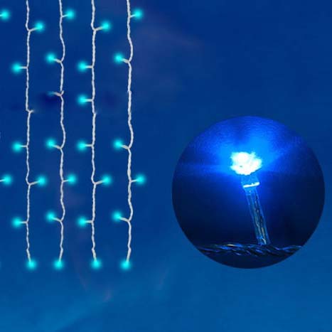 Занавес светодиодный с контроллером Синий 3х2 м, 240 светодиодов по цене 