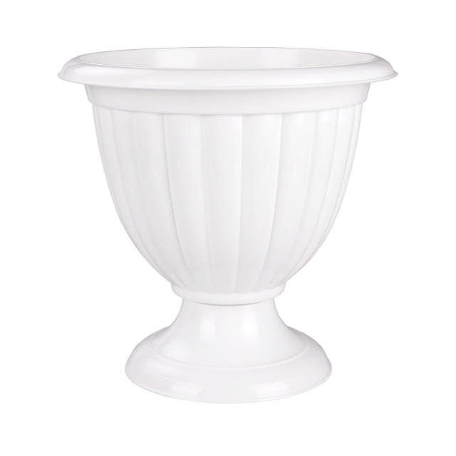Вазон на ножке АЛЬТЕРНАТИВА Жасмин пластик d-38см h-36см V-12л белый по цене 