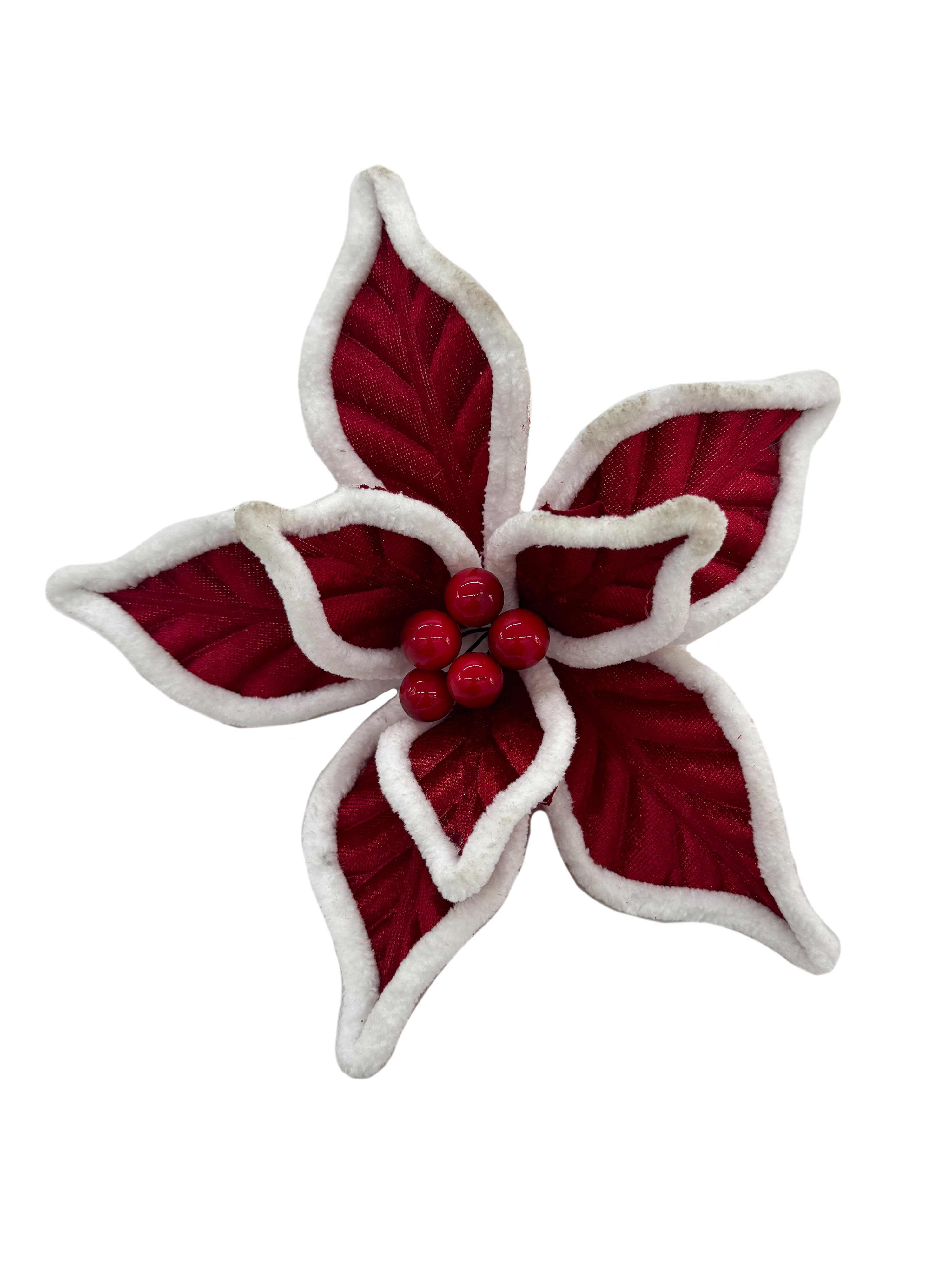 Украшение елочное Цветок на клипсе 20х20х13см арт.92431 по цене 