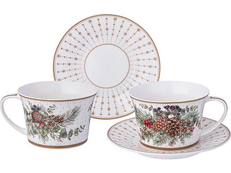 Набор чайный Лефард Празднование на 2пер 4пр 250мл, фарфор арт.760-816 по цене 