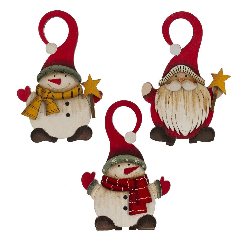 Изделие подвесное Дед мороз/Снеговик 8х1,5х13см 4в. арт.822623 по цене 