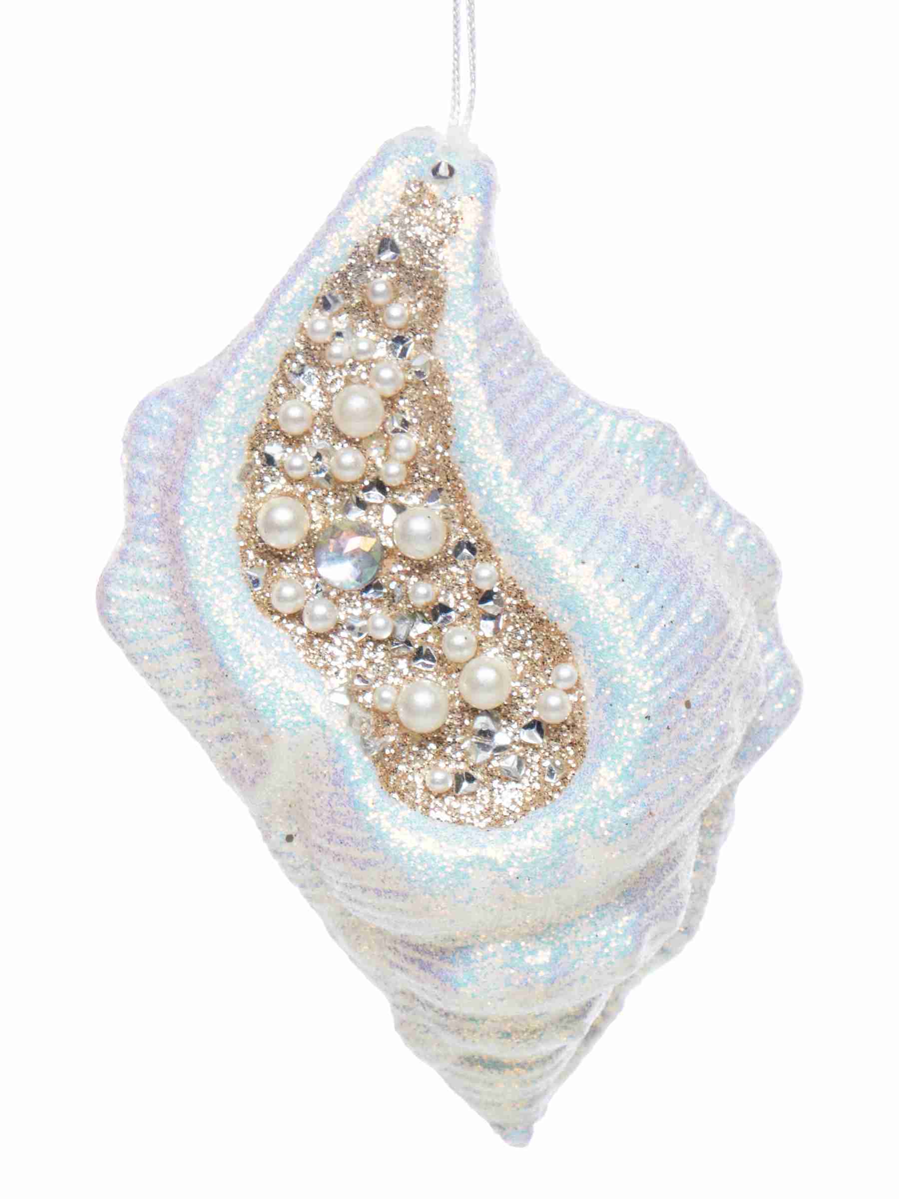 Украшение новогоднее подвесное Ракушка 5,5х7х12см арт.92229 по цене 