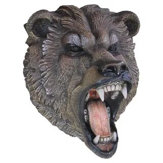 Фигура декоративная садовая Медведь рычит, голова полистоун 45х78х38см по цене 