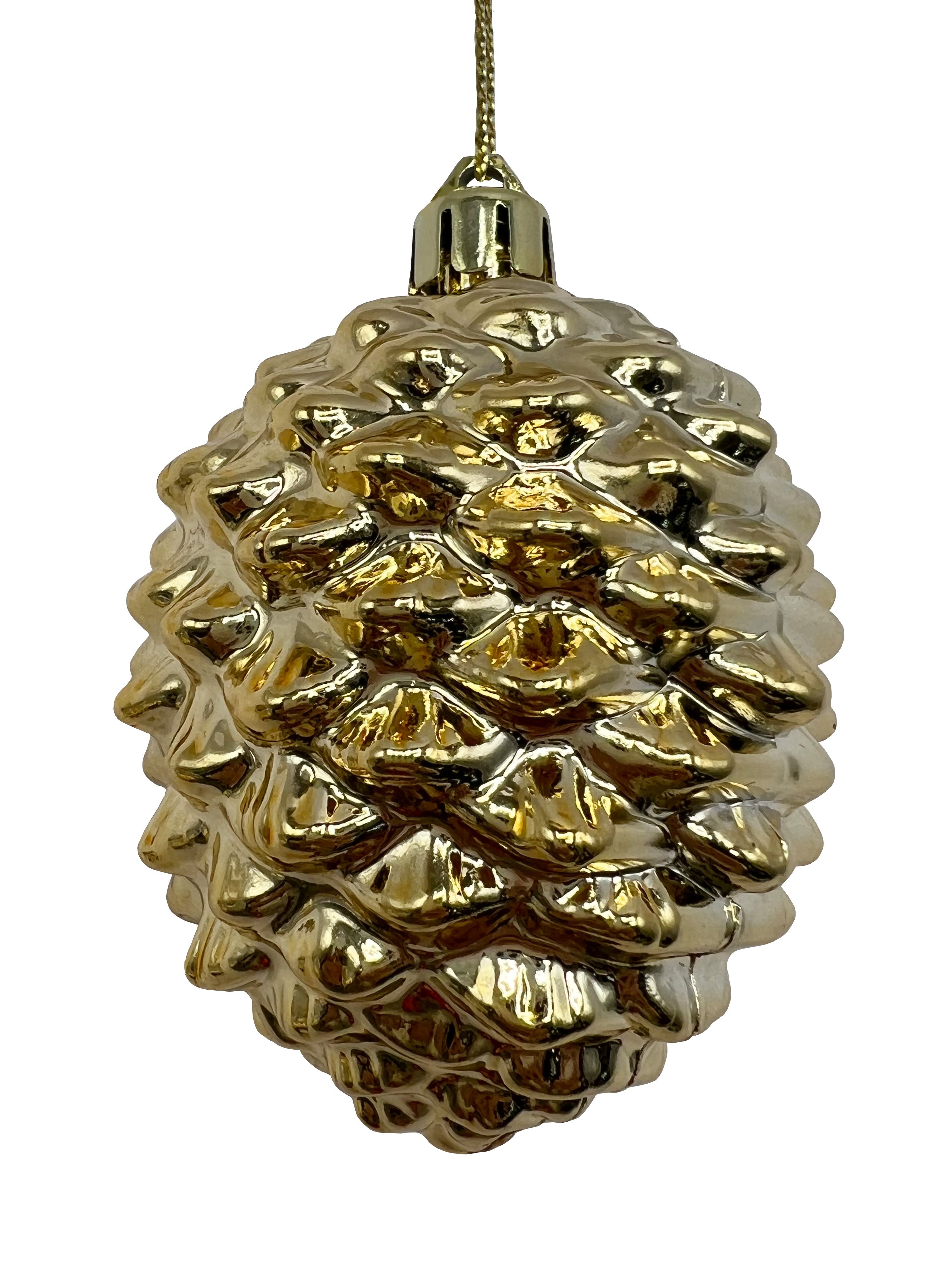 Украшение новогоднее Шишка золото 8см, пластик арт.95369 по цене 