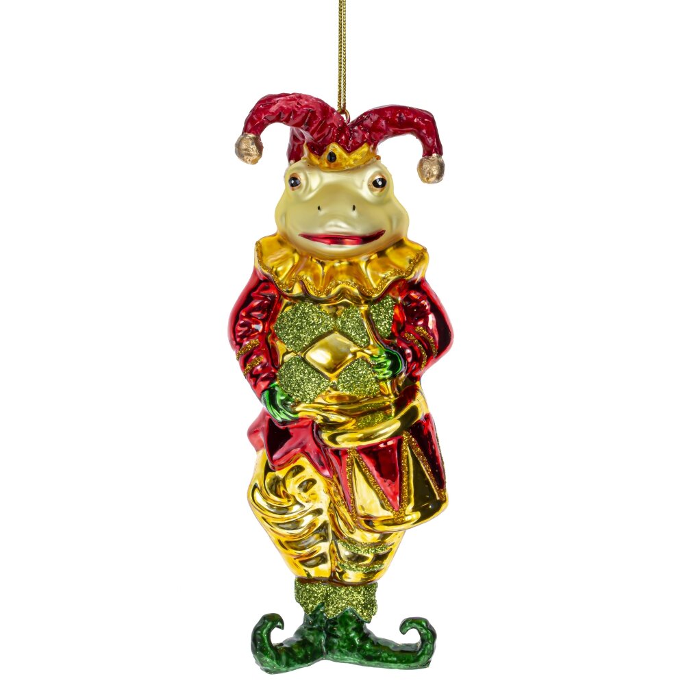 Украшение новогоднее Лягушка 5,5х5х15см, стекло арт.794434 по цене 