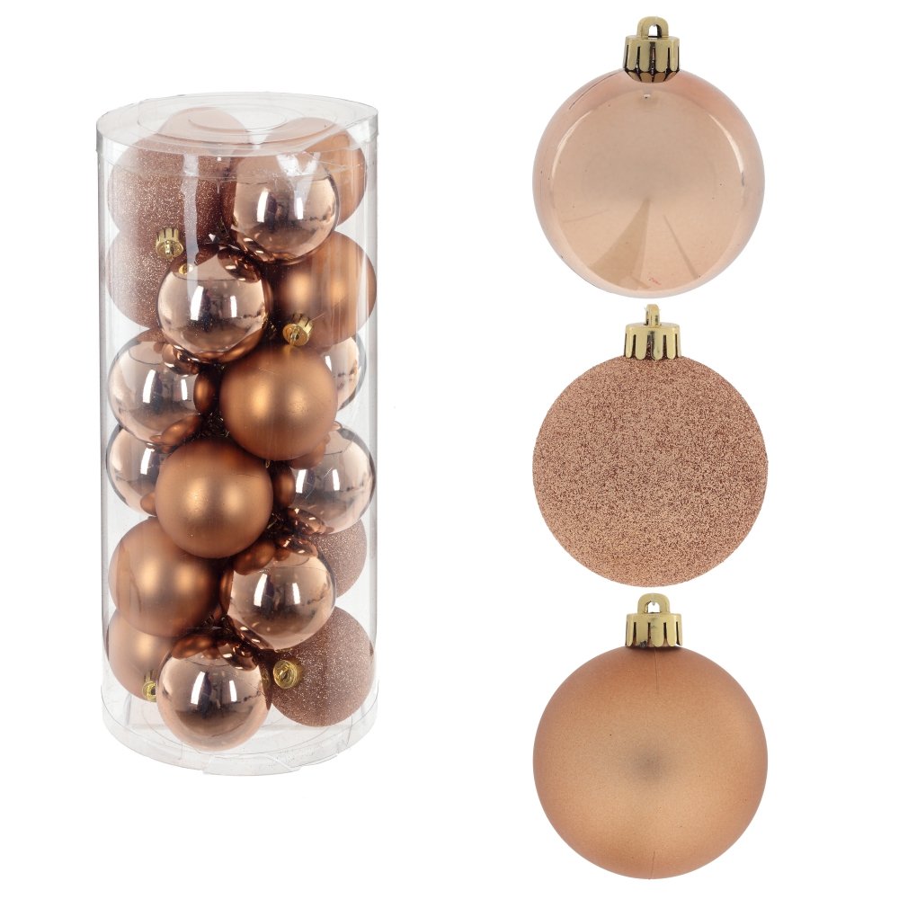 Украшение новогоднее Шар бежевый набор из 24-х шт 6см 14х14х31см полимерные материалы арт.764230 по цене 