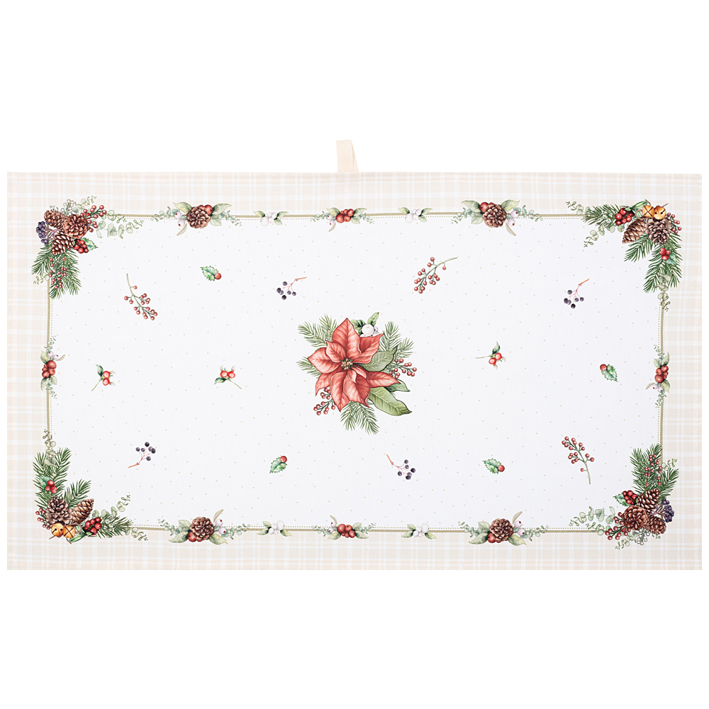 Полотенце Праздник, хлопок бежевый клетка 40х70см по цене 