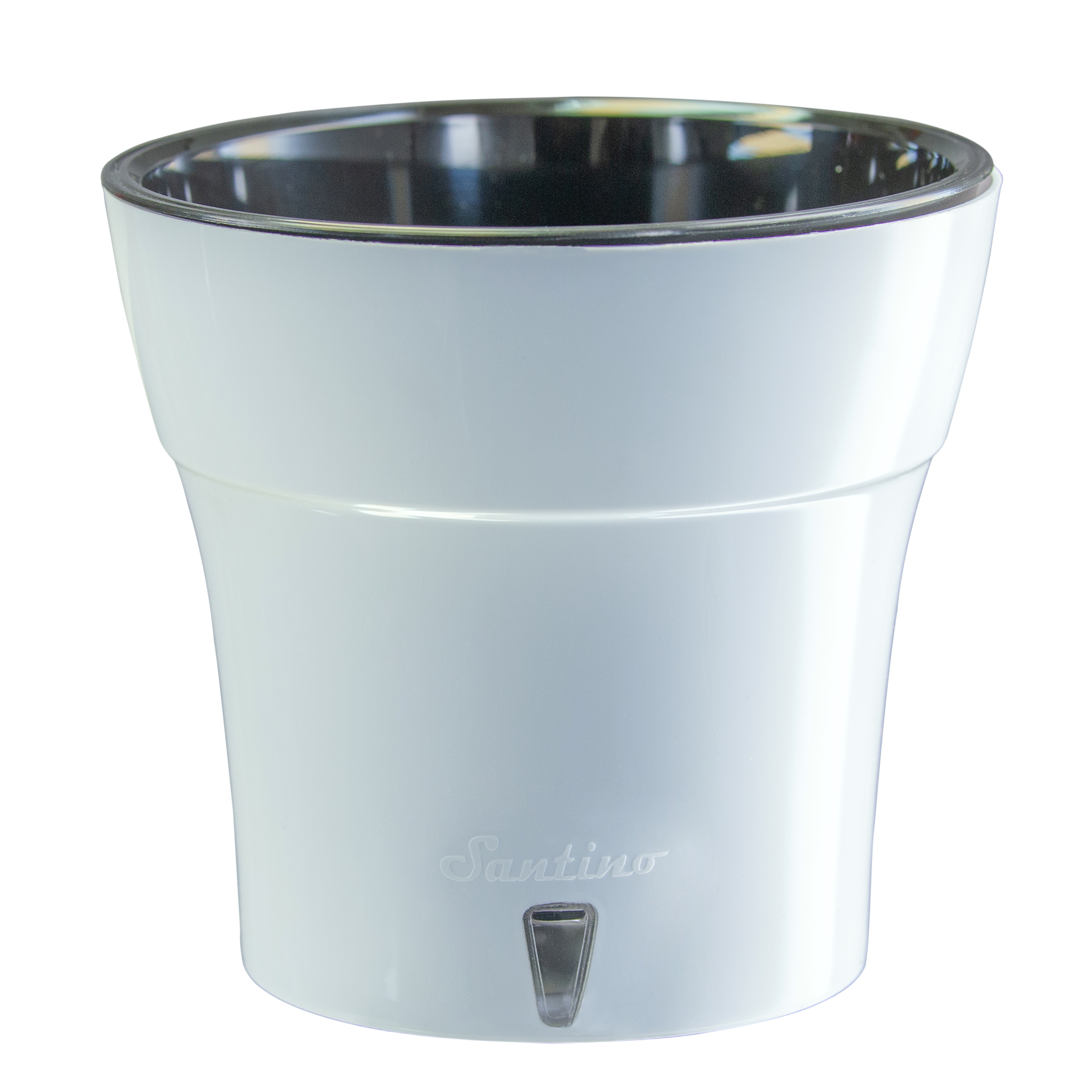 Горшок Дали пластик белый-черный 5л по цене 