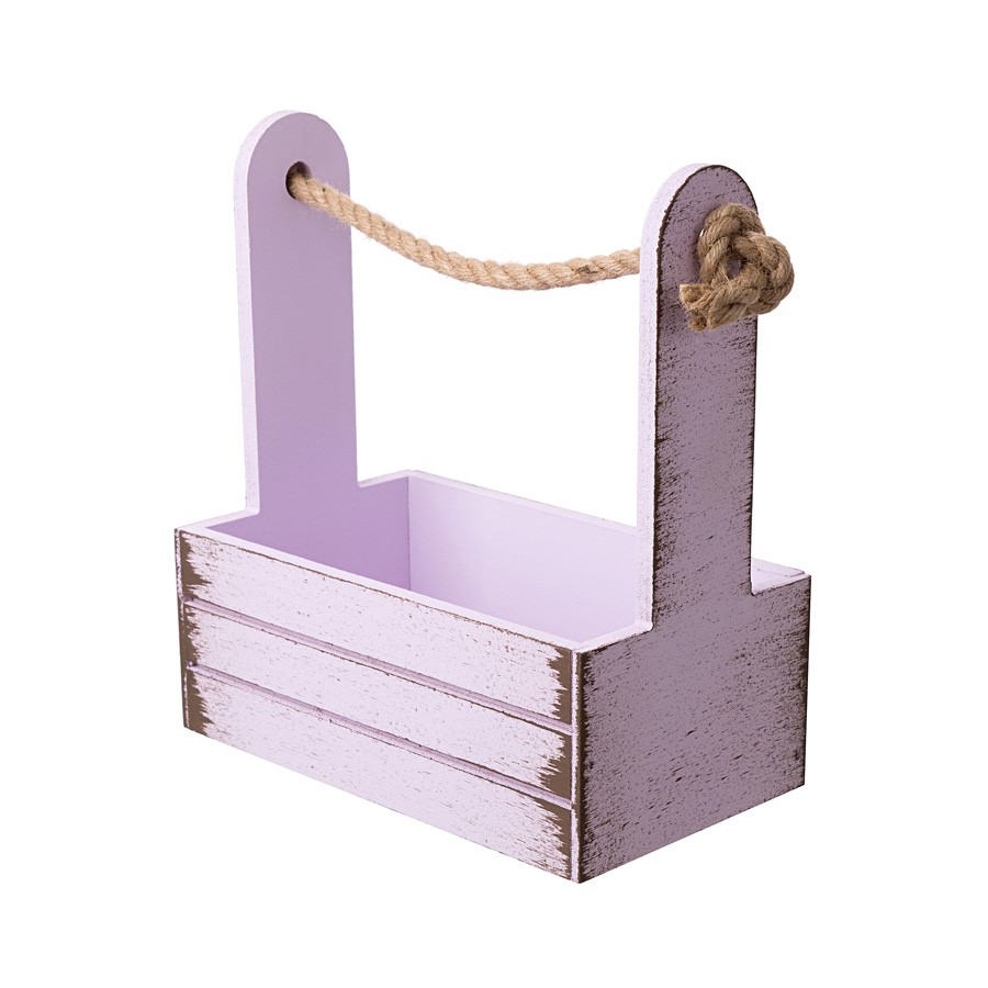 Корзина Прованс 21х12х23см сиреневый, дерево по цене 