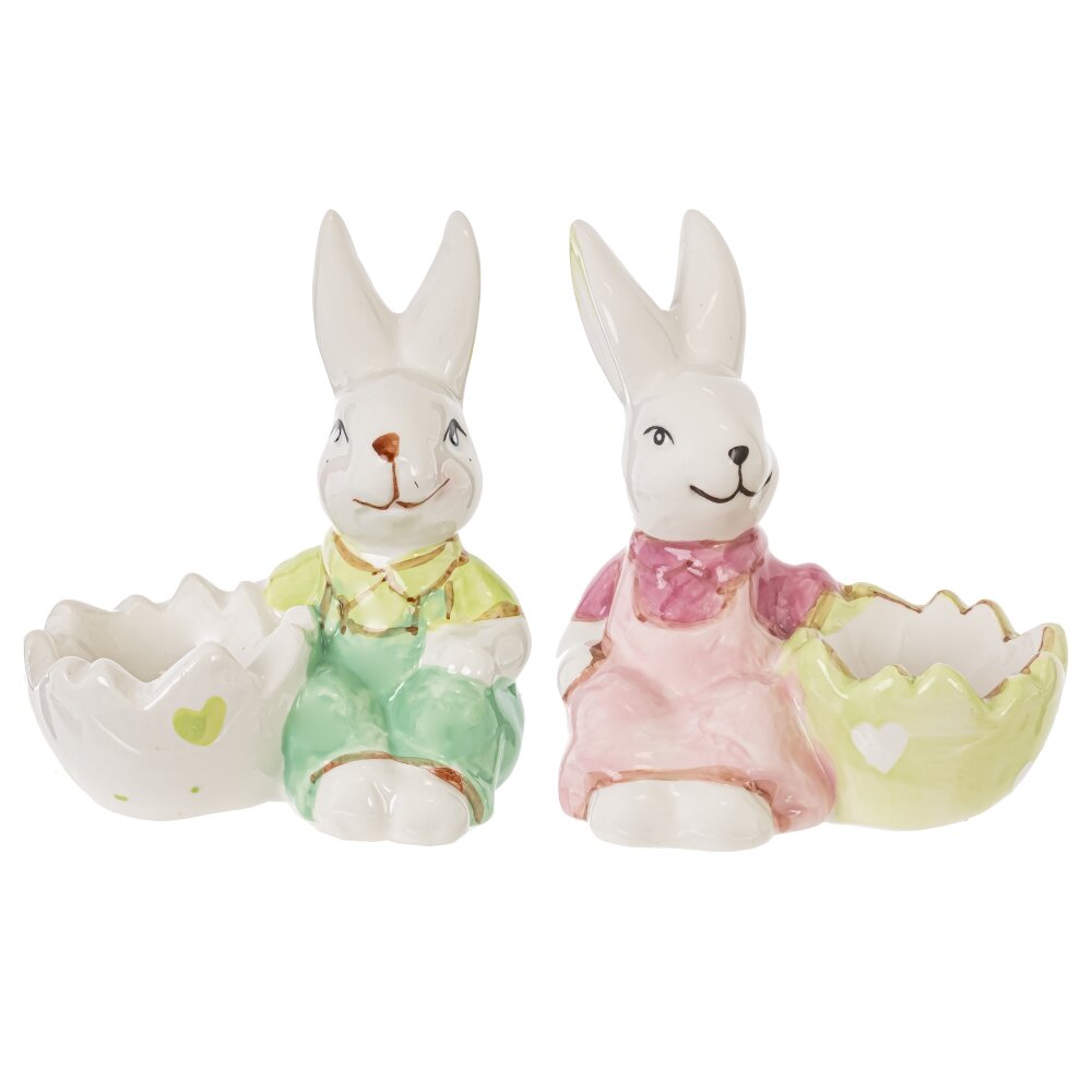 Подставка для яйца Заяц 9,5х7х10,8см 2в., керамика арт.816331 по цене 