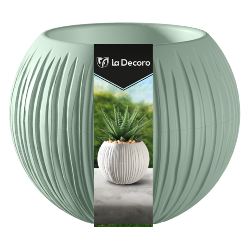 Кашпо Сфера 1,7л Нефрит пластик арт.КШ-9627 по цене 