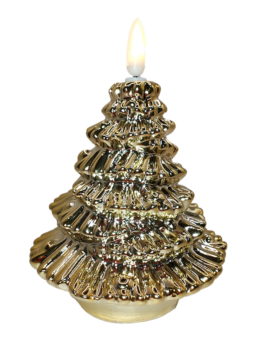 Фигурка Ель из фарфора, со светодиодной подсветкой 9,5х13х9,5см арт.92759 по цене 