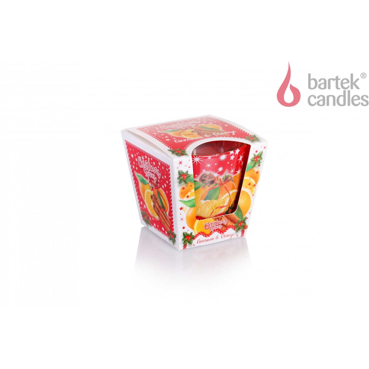 Свеча ароматизированная в стакане Рождественские специи 115гр по цене 