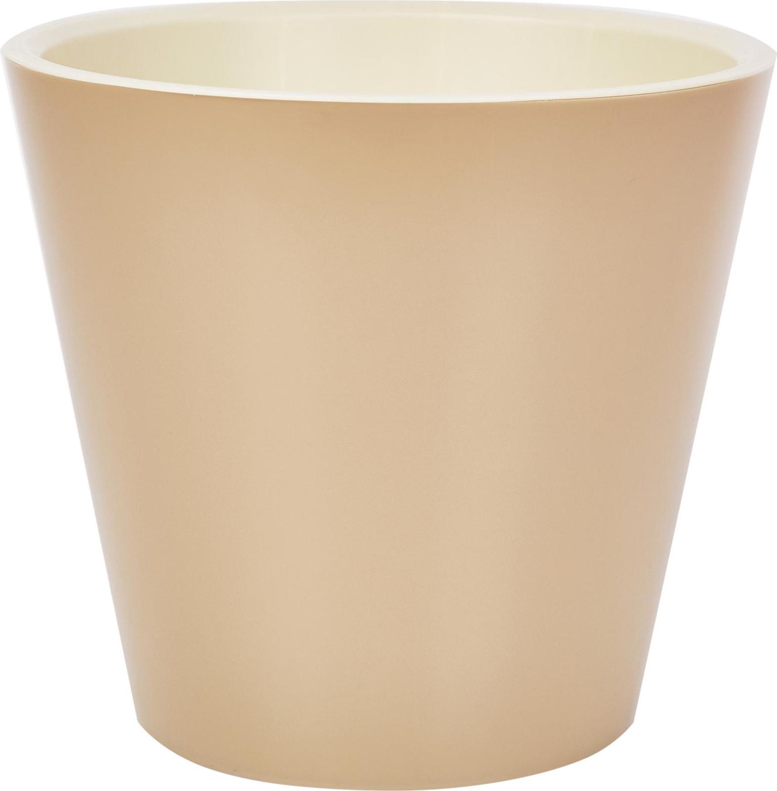 Кашпо ИнГрин Лондон 28см 10,5л c дренажной вставкой, молочный шоколад по цене 