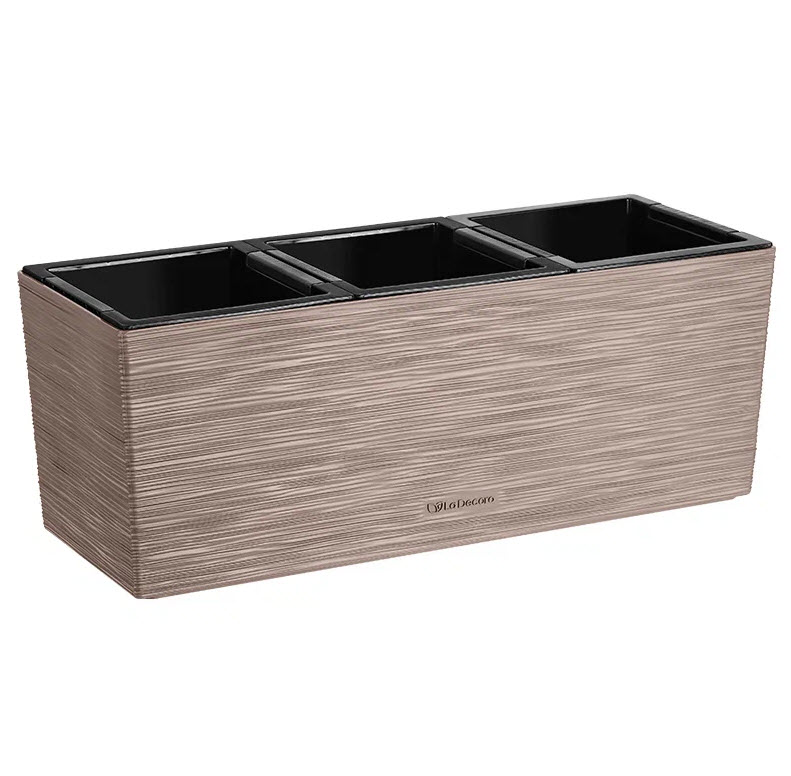 Кашпо балконное трио Ла Декоро 50см 3х2,7л латте, пластик арт.КШ-2352 по цене 