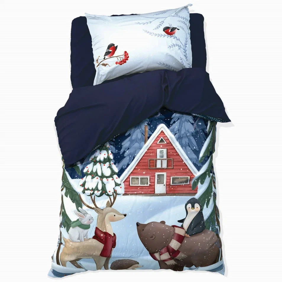 Постельное белье Этель 1,5сп Рождественская ночь 143х215см, 150х214см, 50х70см 1шт арт.9910294 по цене 