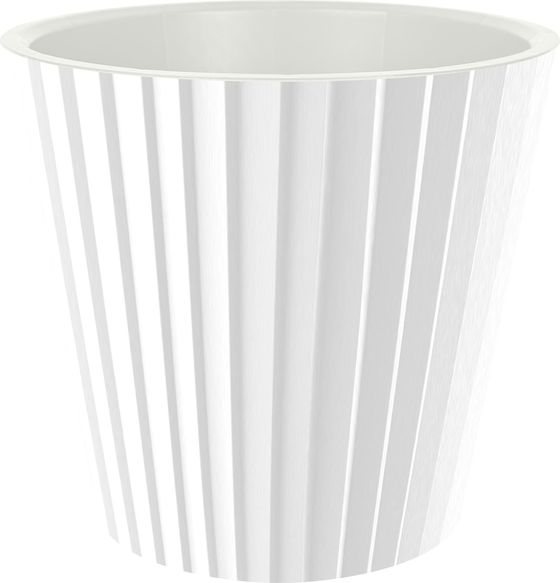 Кашпо ИнГрин Санд 16см 2л c дренажной вставкой, белый по цене 