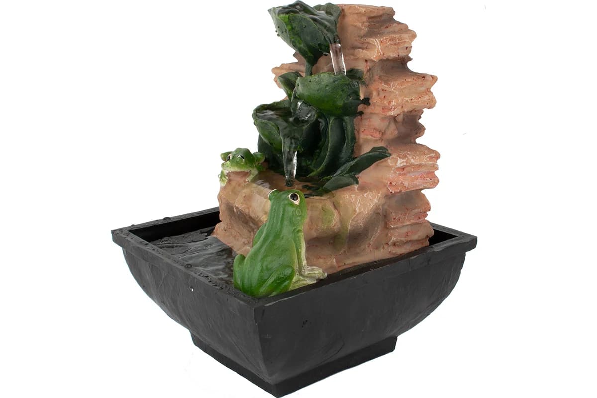 Фонтан комнатный Водопад с лягушками 13,5х13,5х18,5см арт.266058 по цене 