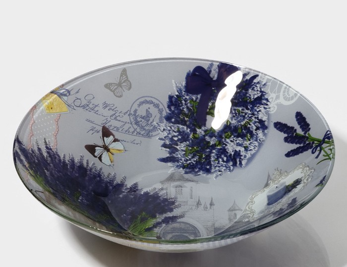 Салатник Доляна Лаванда 1,2л 22×5см, стекло арт.4540992 по цене 