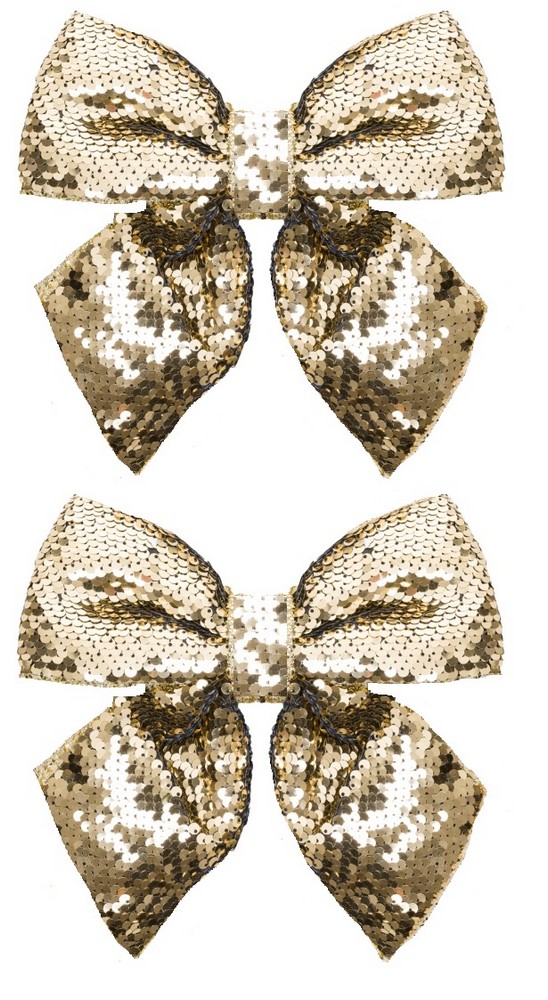 Изделие декоративное Бант золото набор из 2-х шт 14х12х0,01см полиэстер арт.90824 по цене 