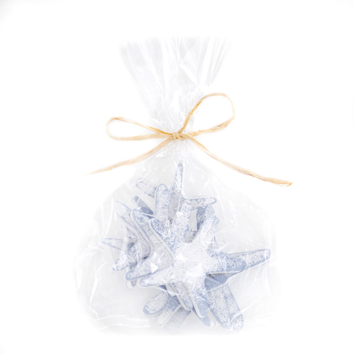 Набор Морских звезд декоративных 9шт 5-8см голубой, дерево по цене 