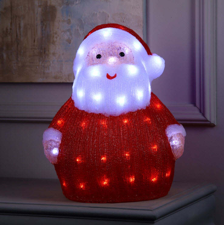 Фигура акрил Дед Мороз 40x60x47см 35 LED, белый арт.10485077 по цене 