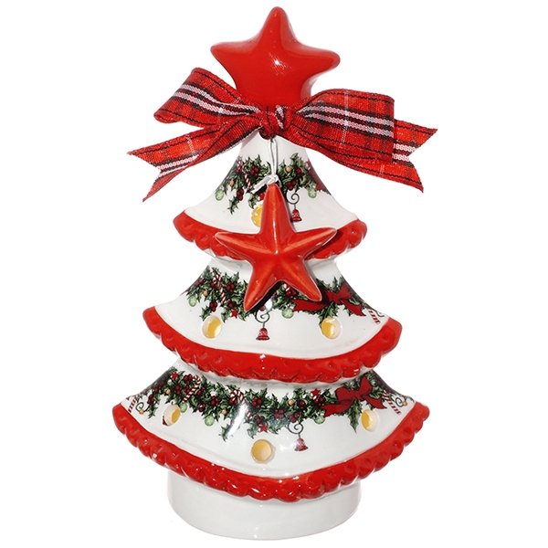 Фигурка декоративная Елка с подсветкой 25х16х29см керамика арт.718197 по цене 