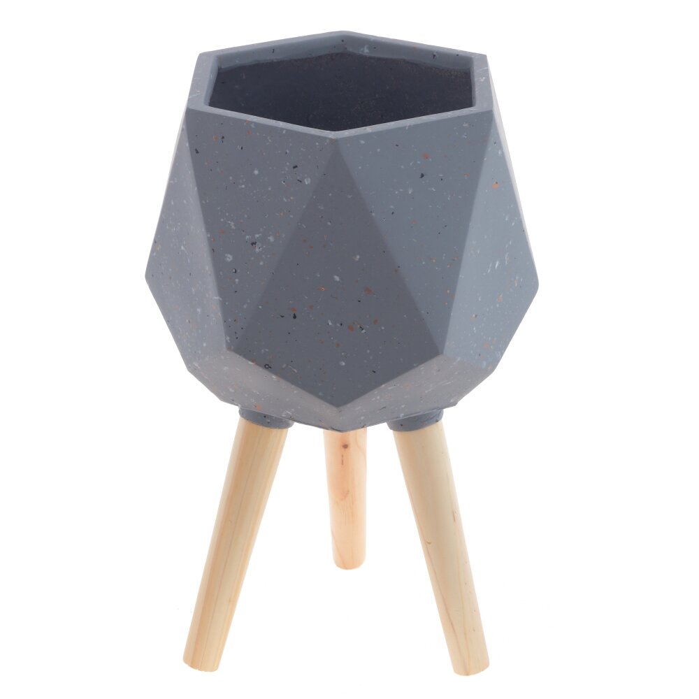 Кашпо на ножках 8л 26х26х45,5см, магнезия/дерево арт.800326 по цене 